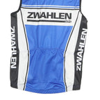 TZAMO Mens Blue Polyester Sleeveless Zip Front Cycling T-Shirt M Sport Vest