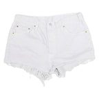 LEVI'S Womens White Cotton Blend Casual Shorts XL W32 Frayed Hem Denim Style