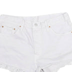 LEVI'S Womens White Cotton Blend Casual Shorts XL W32 Frayed Hem Denim Style