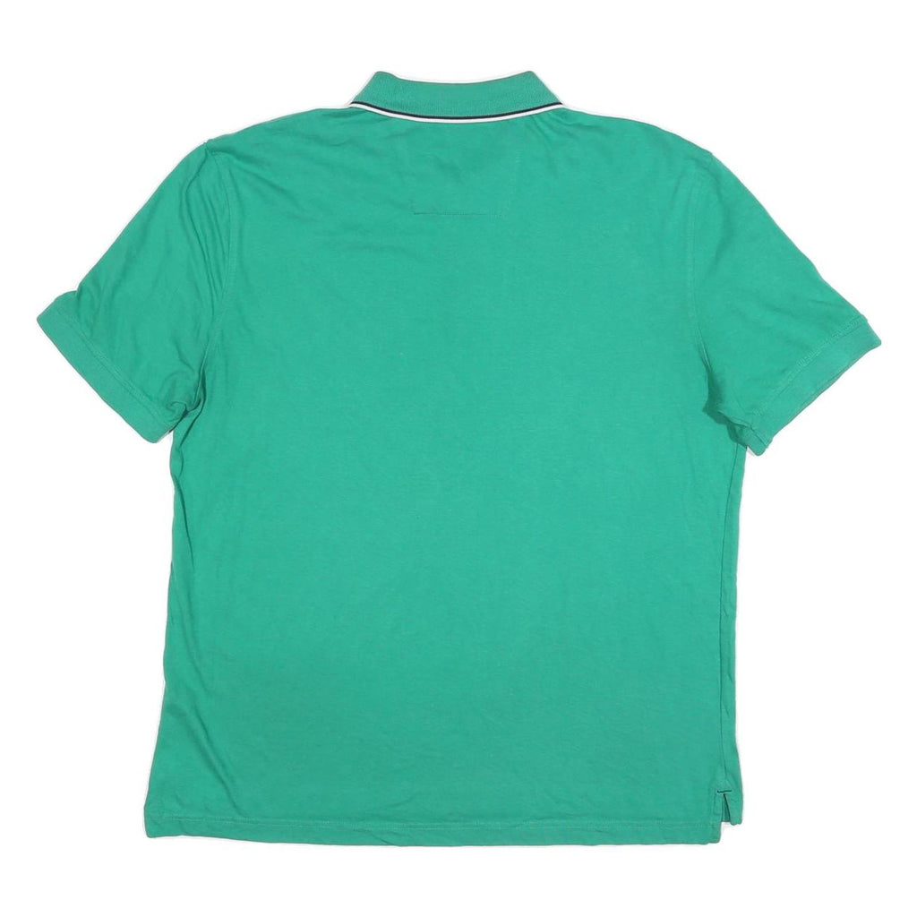 NAUTICA Mens Green Short Sleeve Plain XL Polo Shirt Cotton Blend Summer