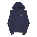 LACOSTE Mens Navy Full Zip Hoodie S Casual Lightweight Cotton Blend Sweatshirt