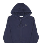 LACOSTE Mens Navy Full Zip Hoodie S Casual Lightweight Cotton Blend Sweatshirt