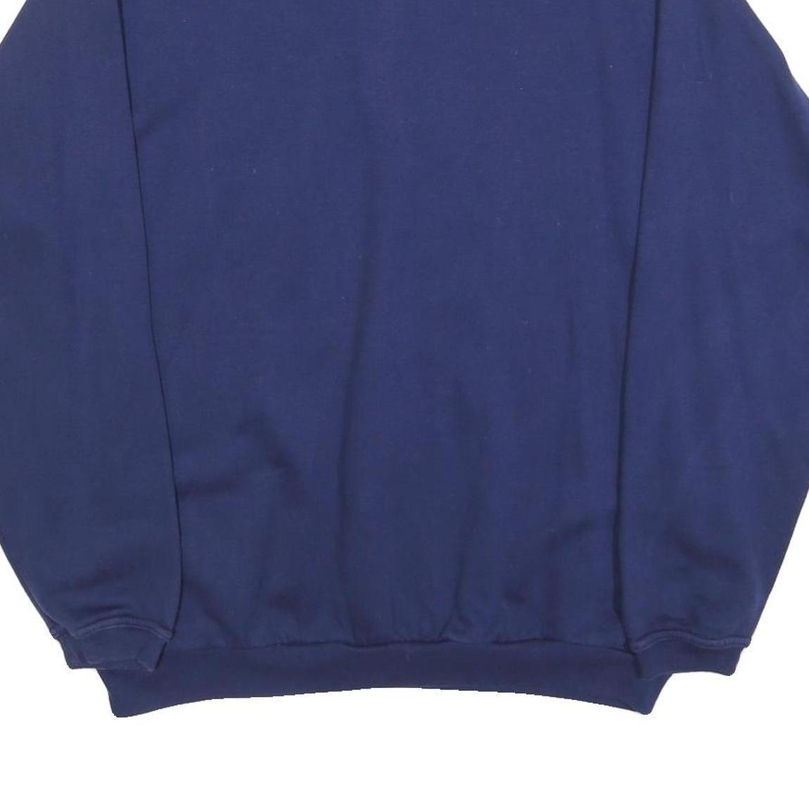 SWITCHER Mens Navy Blue Construction Logo Collared XL Cotton Blend Sweatshirt