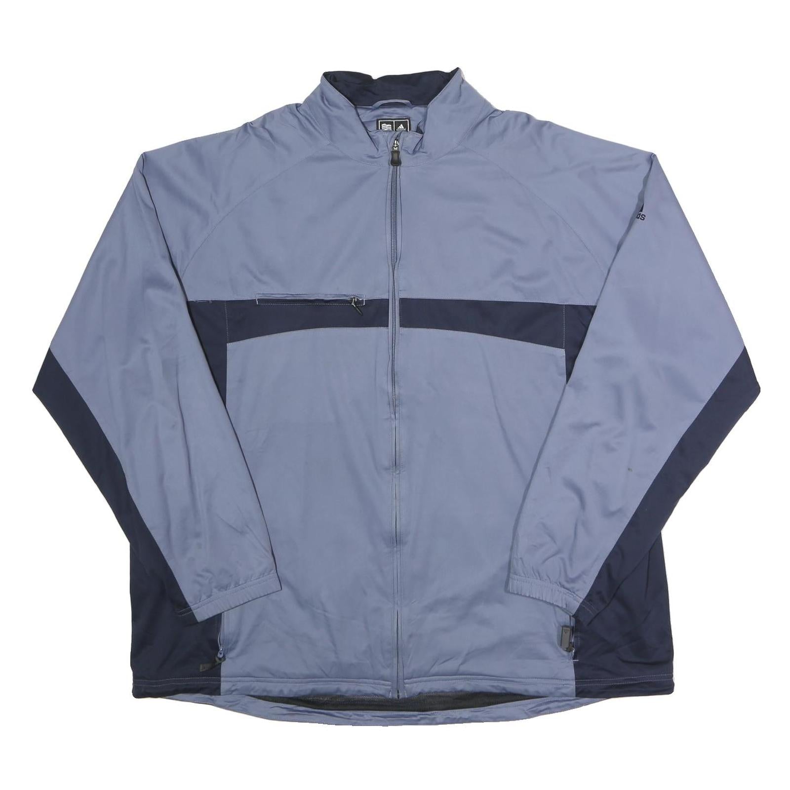 ADIDAS Mens Blue & Navy Windbreaker Jacket 2XL Polyester Zip Casual Outdoor