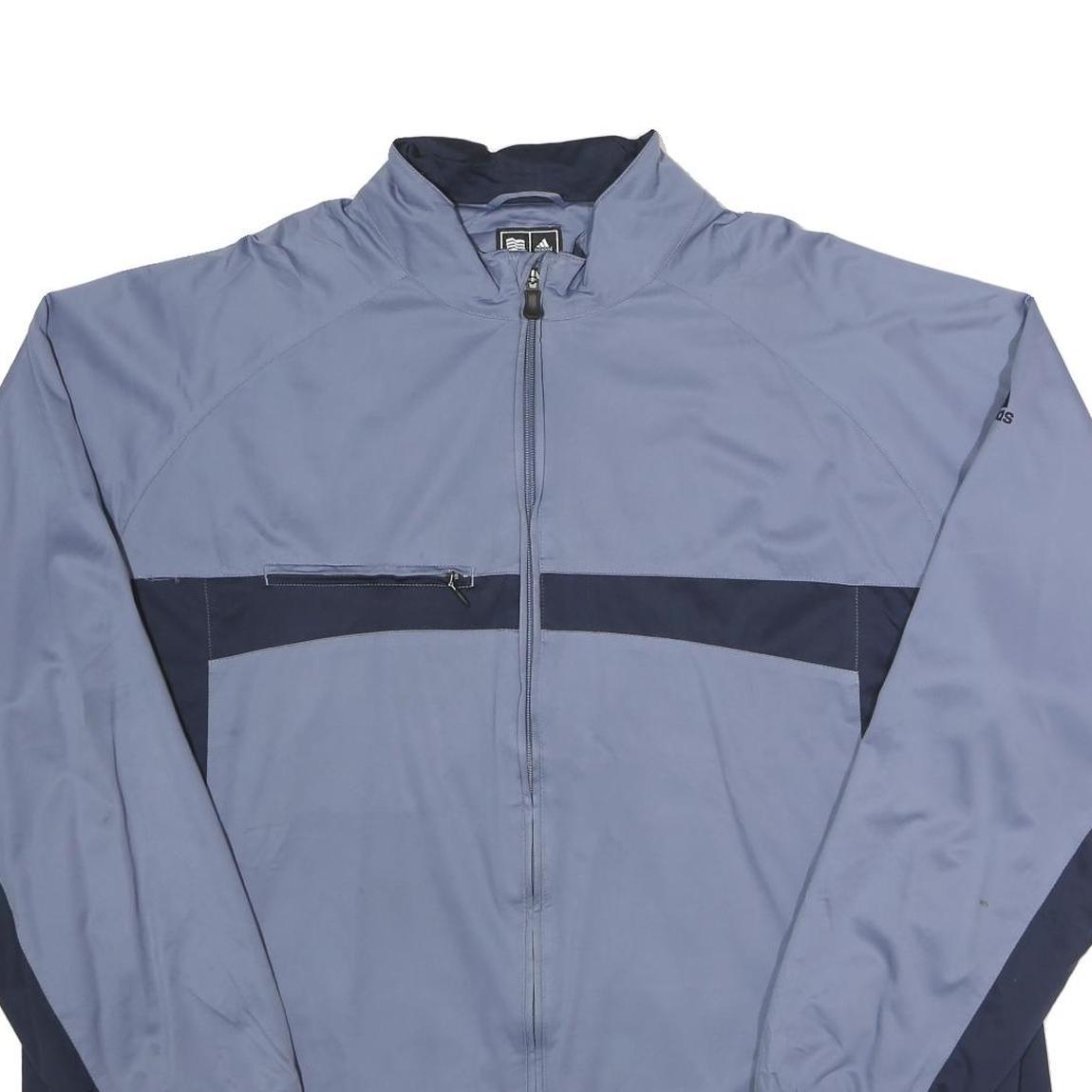 ADIDAS Mens Blue & Navy Windbreaker Jacket 2XL Polyester Zip Casual Outdoor