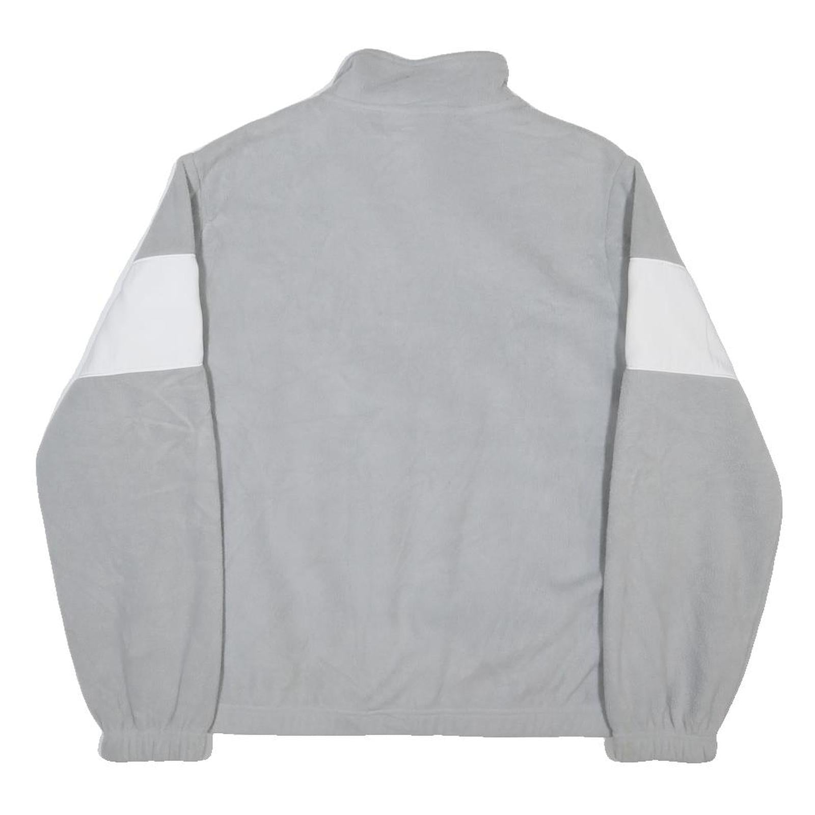 FILA Womens Grey & White Pullover Plain High Neck Basic Knit M Sportswear Jumper