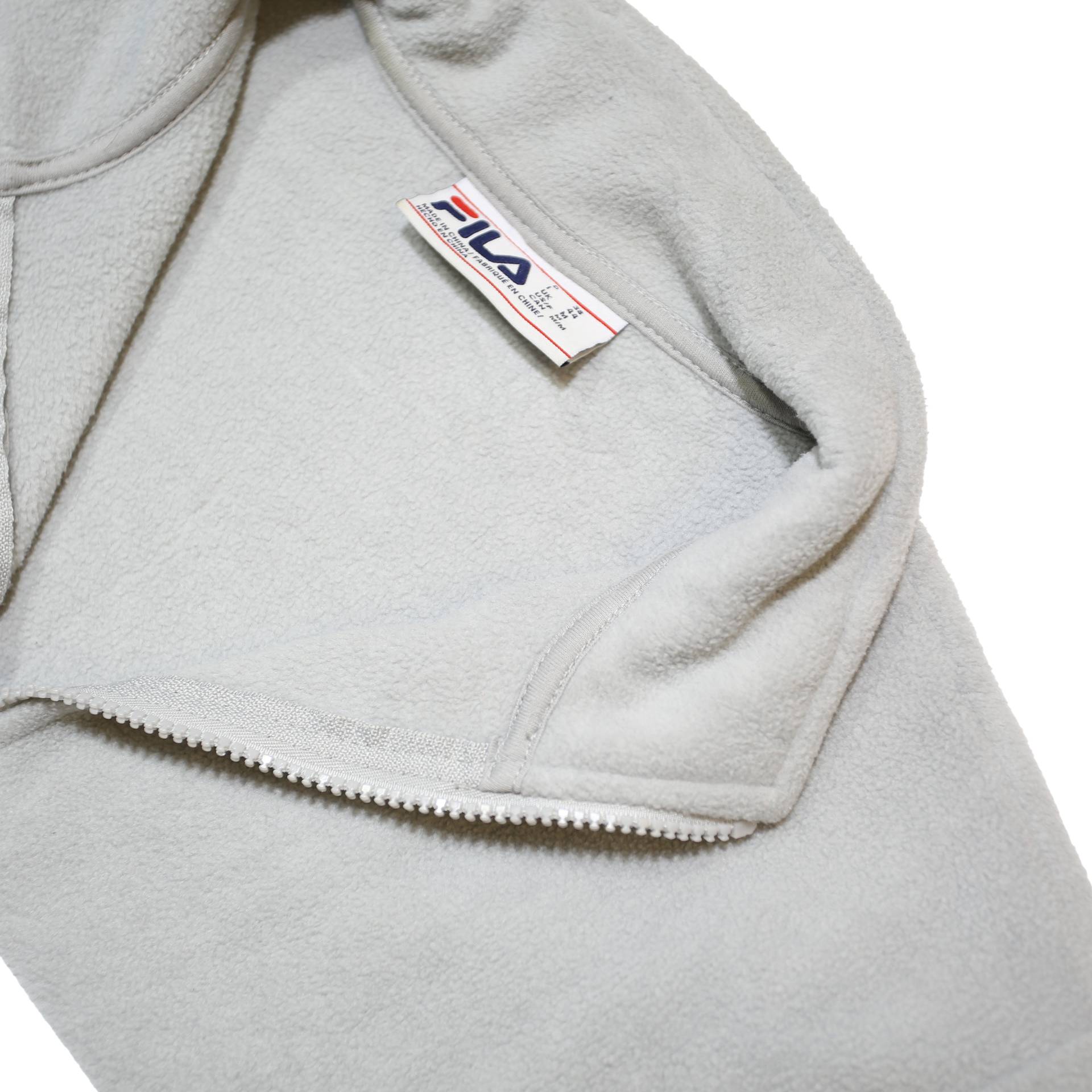 FILA Womens Grey & White Pullover Plain High Neck Basic Knit M Sportswear Jumper
