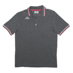 KAPPA Mens Grey Short Sleeve Polo Shirt S Cotton Logo Casual Athletic