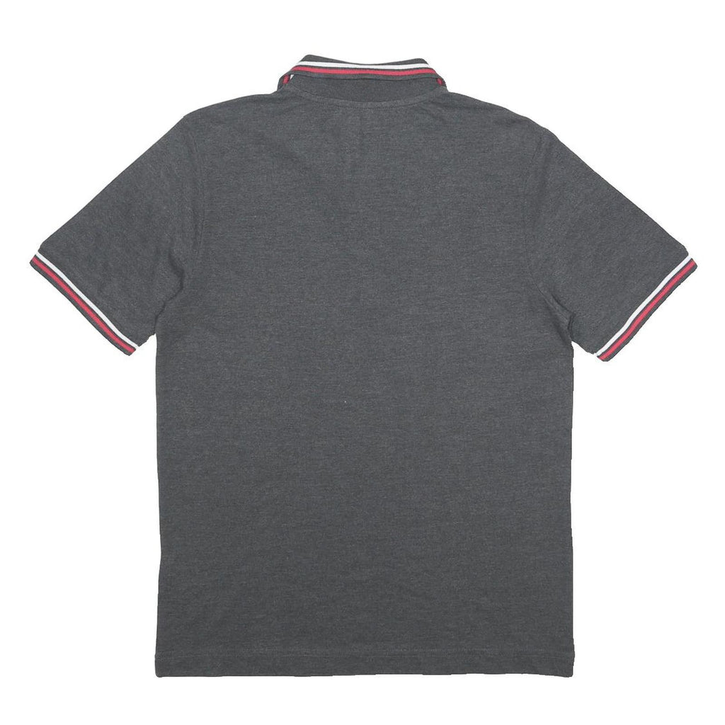 KAPPA Mens Grey Short Sleeve Polo Shirt S Cotton Logo Casual Athletic