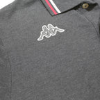 KAPPA Mens Grey Short Sleeve Polo Shirt S Cotton Logo Casual Athletic