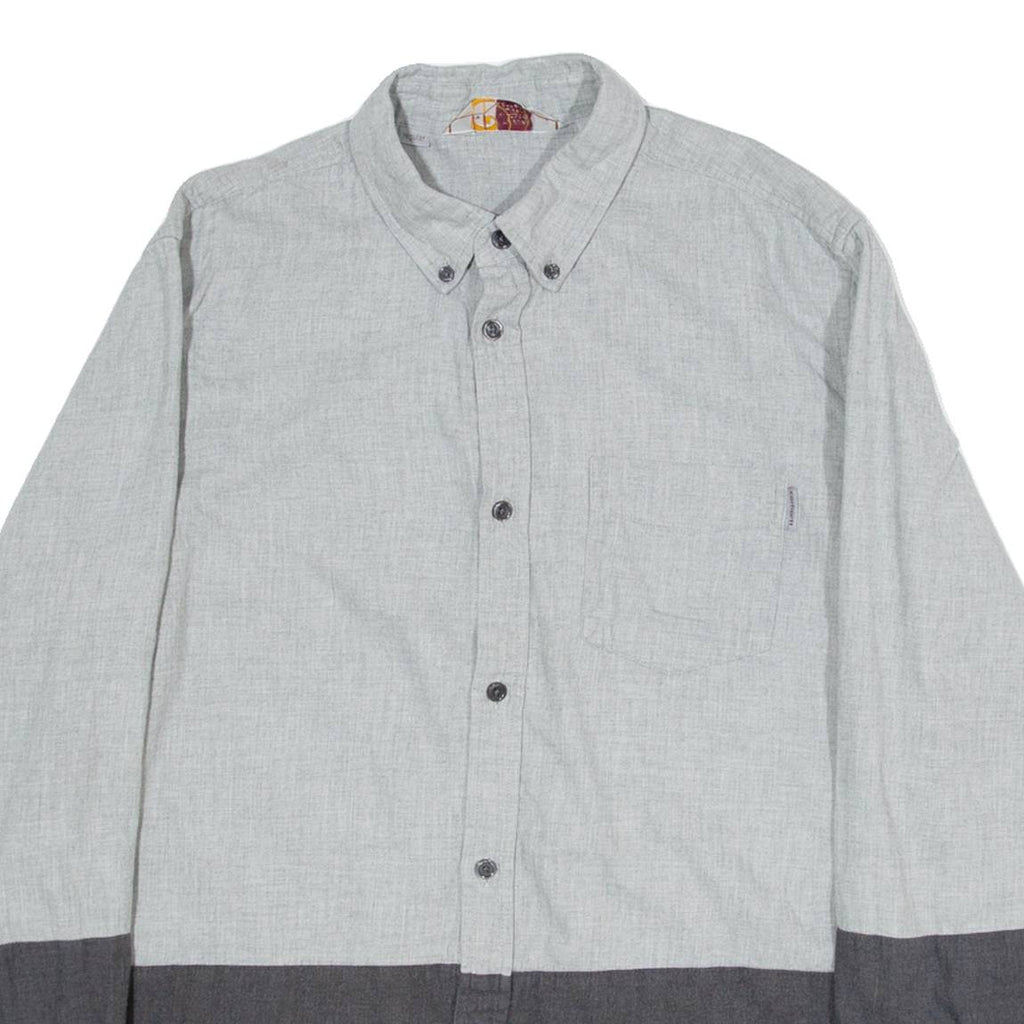 CARHARTT Regular Mens Plain Shirt Grey Long Sleeve L