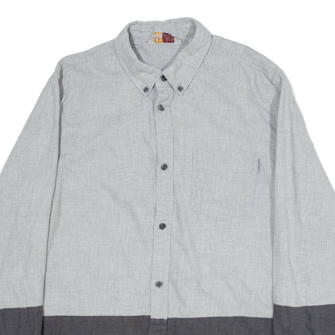 CARHARTT Regular Mens Plain Shirt Grey Long Sleeve L