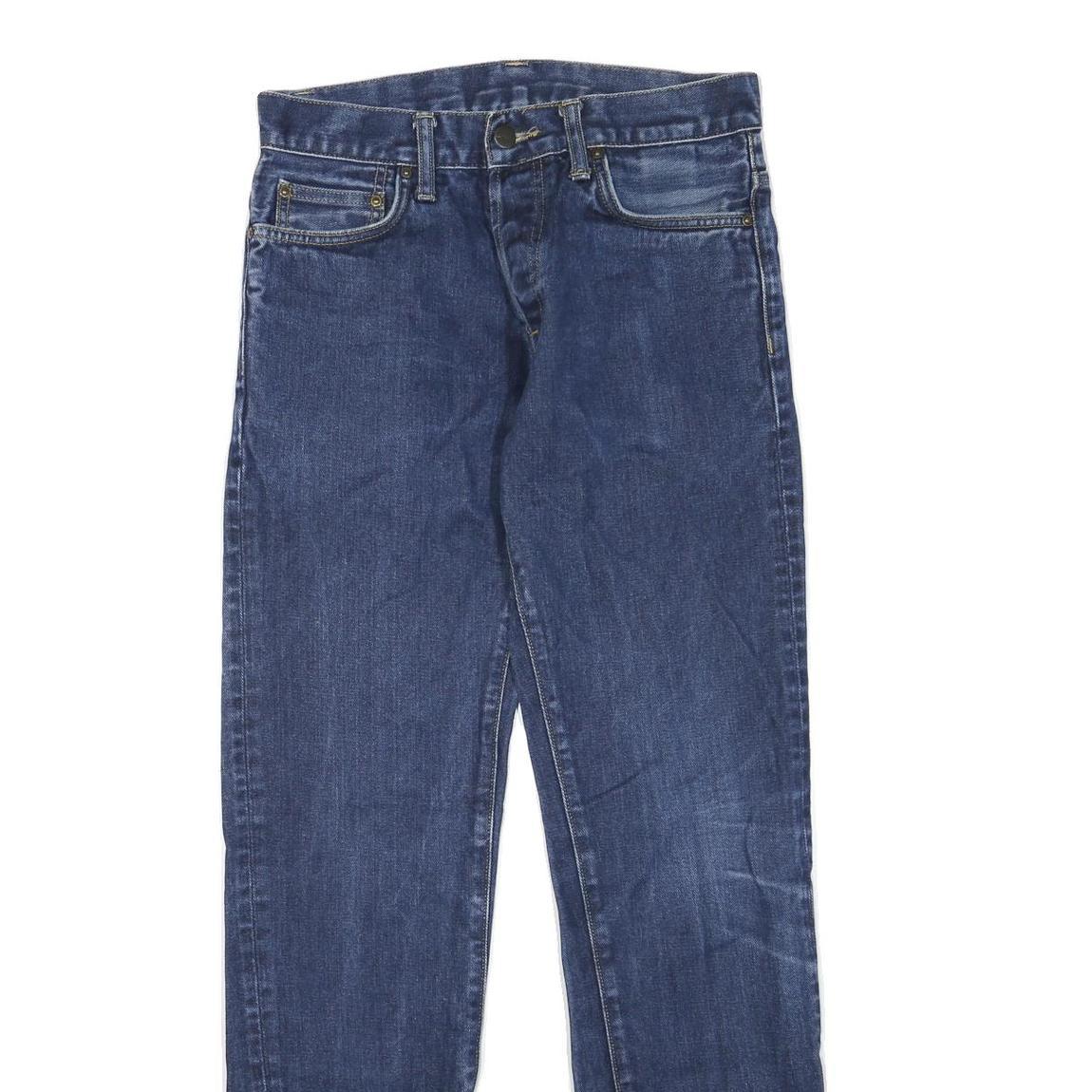 CARHARTT Womens Regular Fit Blue Denim Jeans W30 L32 Classic Cotton Blend Zip