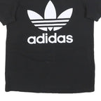 ADIDAS Womens Black Logo Graphic T-Shirt UK 6 Short Sleeve Crew Neck Cotton
