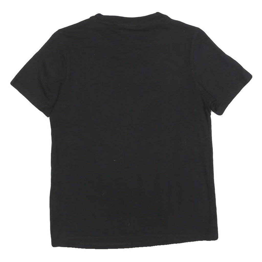 ADIDAS Womens Black Logo Graphic T-Shirt UK 6 Short Sleeve Crew Neck Cotton