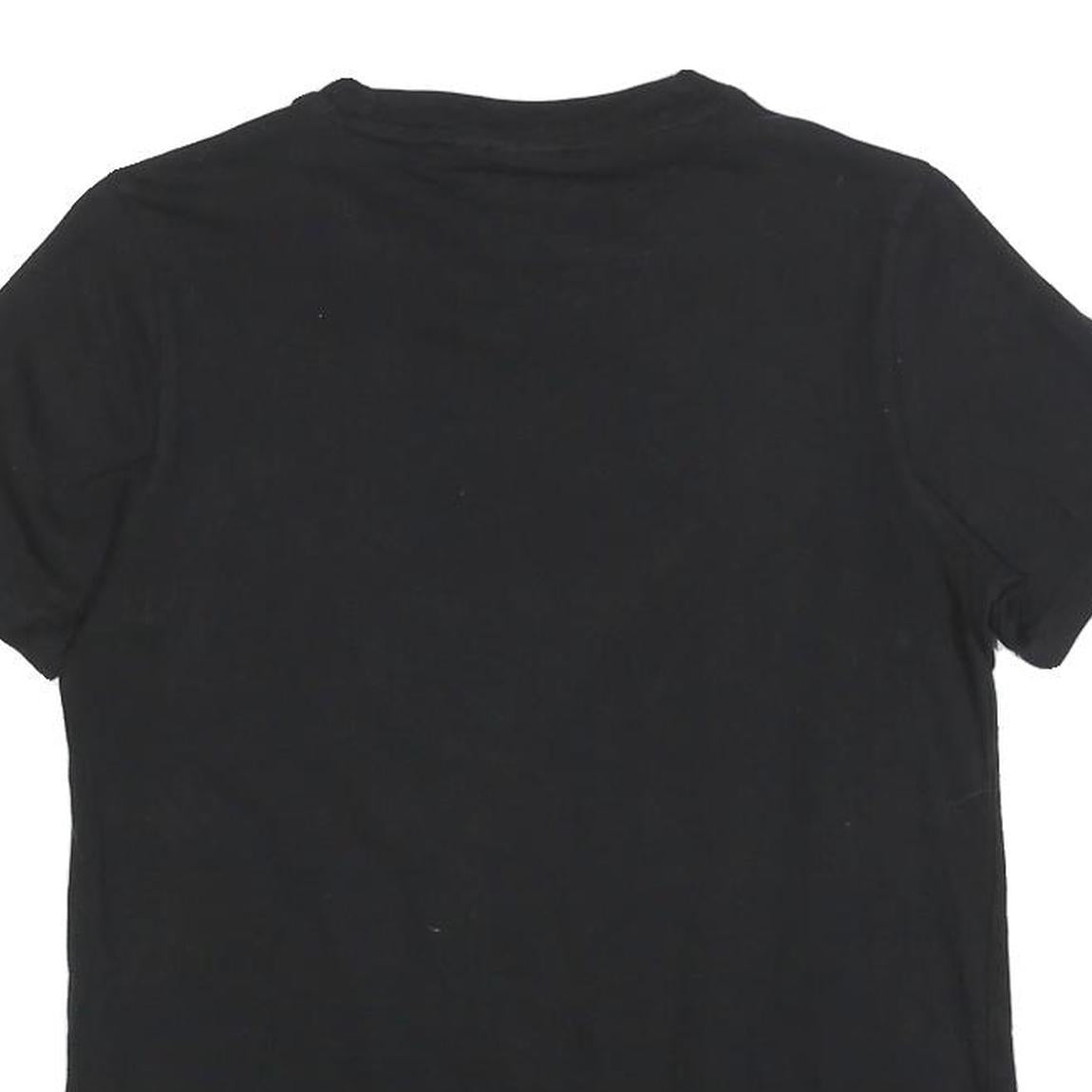 ADIDAS Womens Black Logo Graphic T-Shirt UK 6 Short Sleeve Crew Neck Cotton