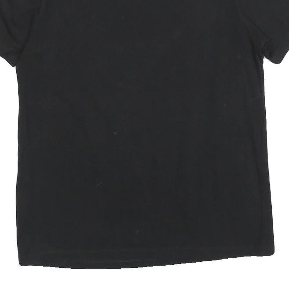 ADIDAS Womens Black Logo Graphic T-Shirt UK 6 Short Sleeve Crew Neck Cotton