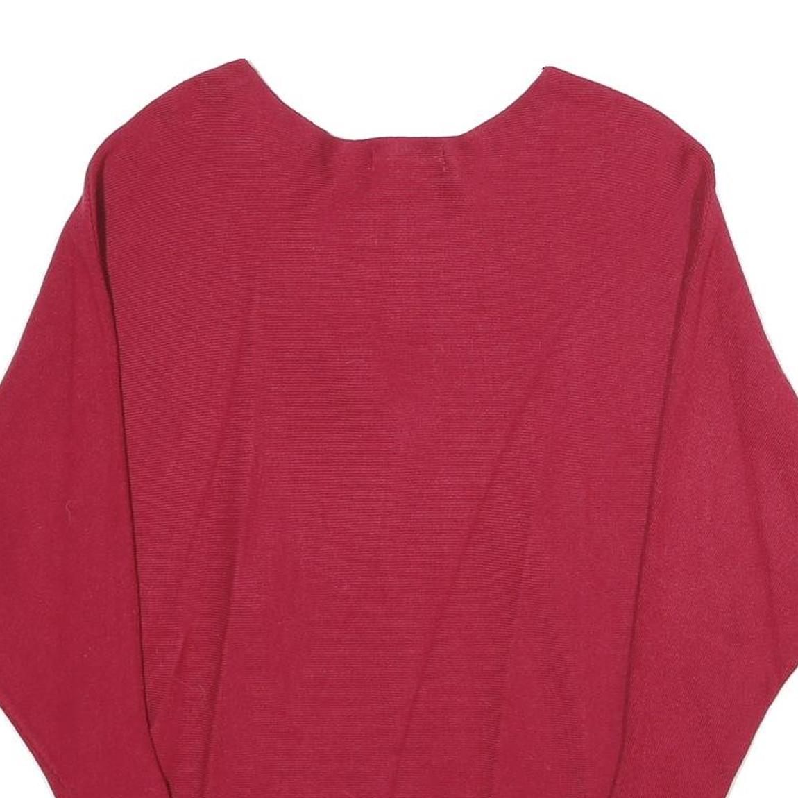 FASHION Womens Red Patterned Crew Neck Basic Knit M Paris Boutique Jumper