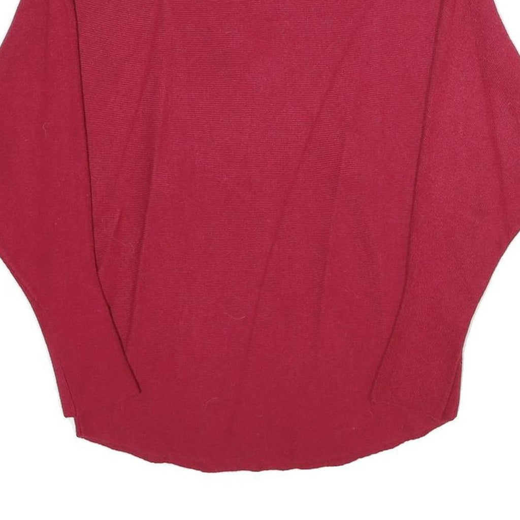 FASHION Womens Red Patterned Crew Neck Basic Knit M Paris Boutique Jumper