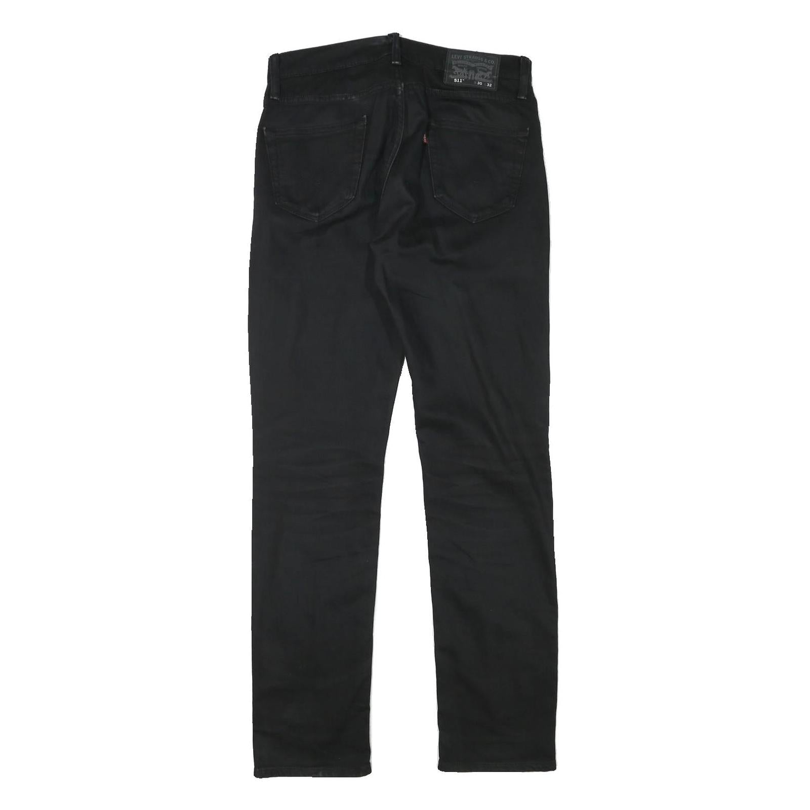 LEVI'S 511 Mens Jeans Black Slim Skinny Denim Dark W30 L32 Zip Pocket