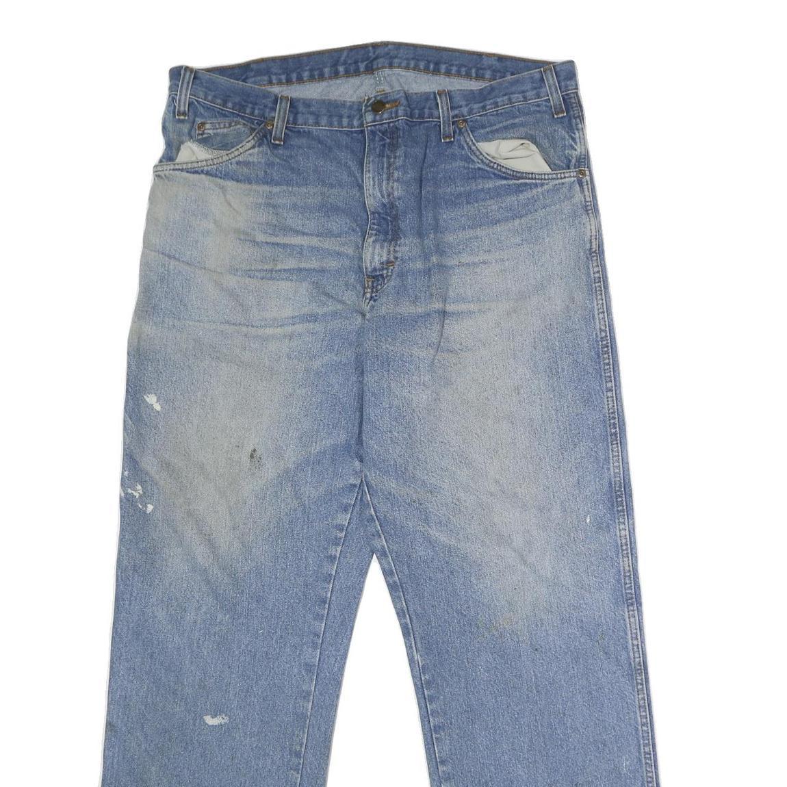 DICKIES Mens Relaxed Blue Denim Light Jeans W38 L32 Casual Durable Workwear