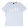 BOSS Mens White & Cream Graphic T-Shirt M Short Sleeve Crew Neck Logo Print