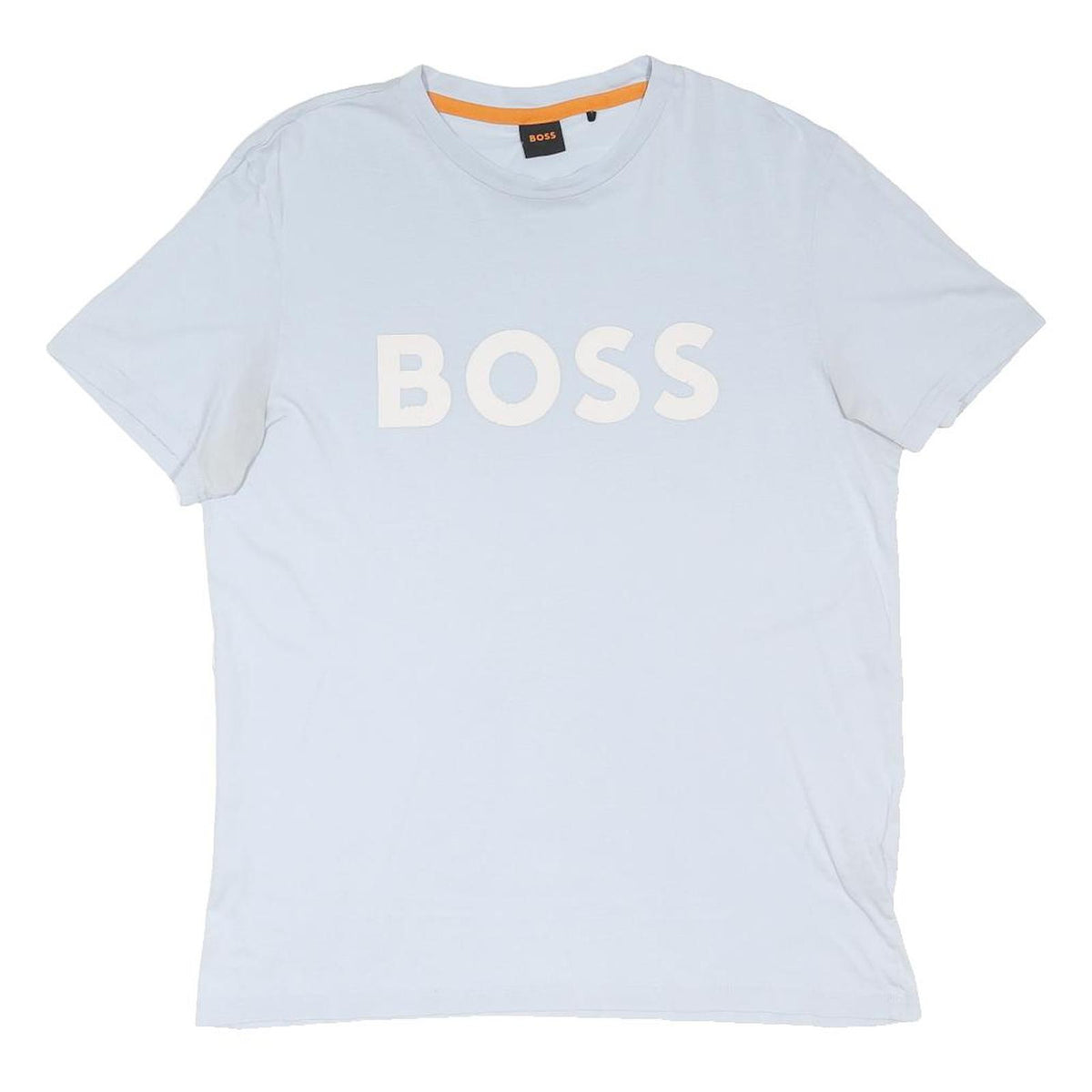 BOSS Mens White & Cream Graphic T-Shirt M Short Sleeve Crew Neck Logo Print