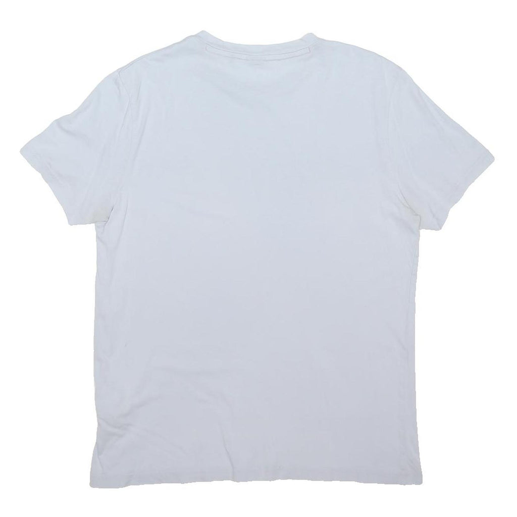 BOSS Mens White & Cream Graphic T-Shirt M Short Sleeve Crew Neck Logo Print