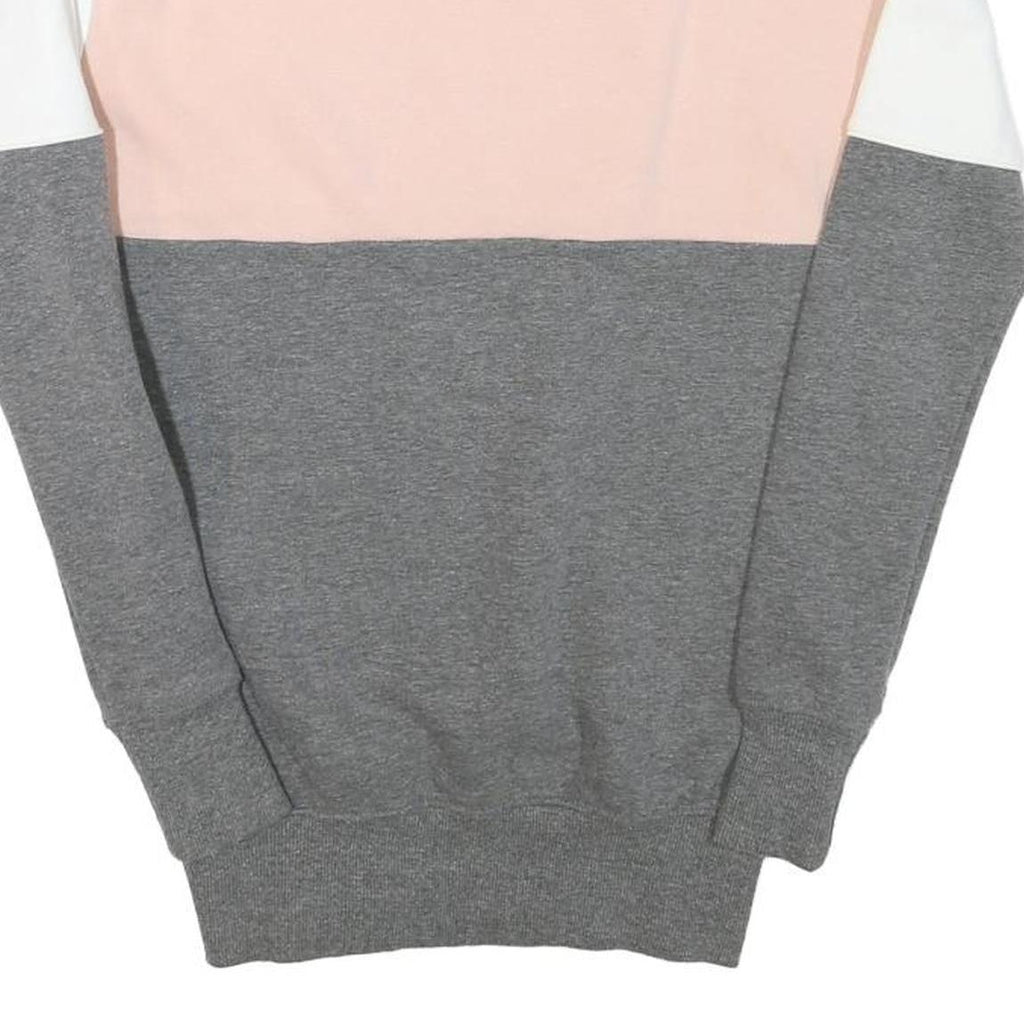 ELLESSE Womens Pink & Grey Colourblock Crew Neck Sweatshirt S Cotton Blend