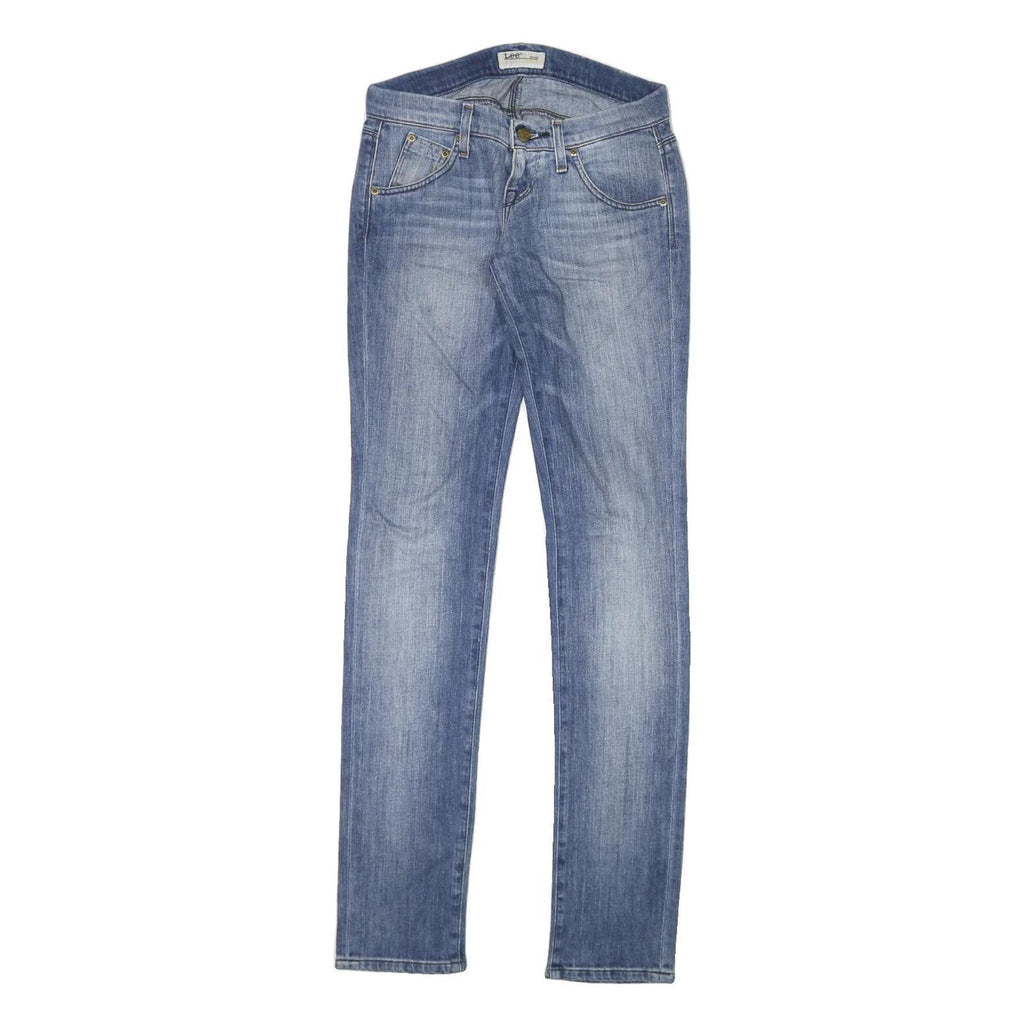 LEE Womens Slim Blue Denim Light Wash Jeans W28 L34 Zip Closure Stylish