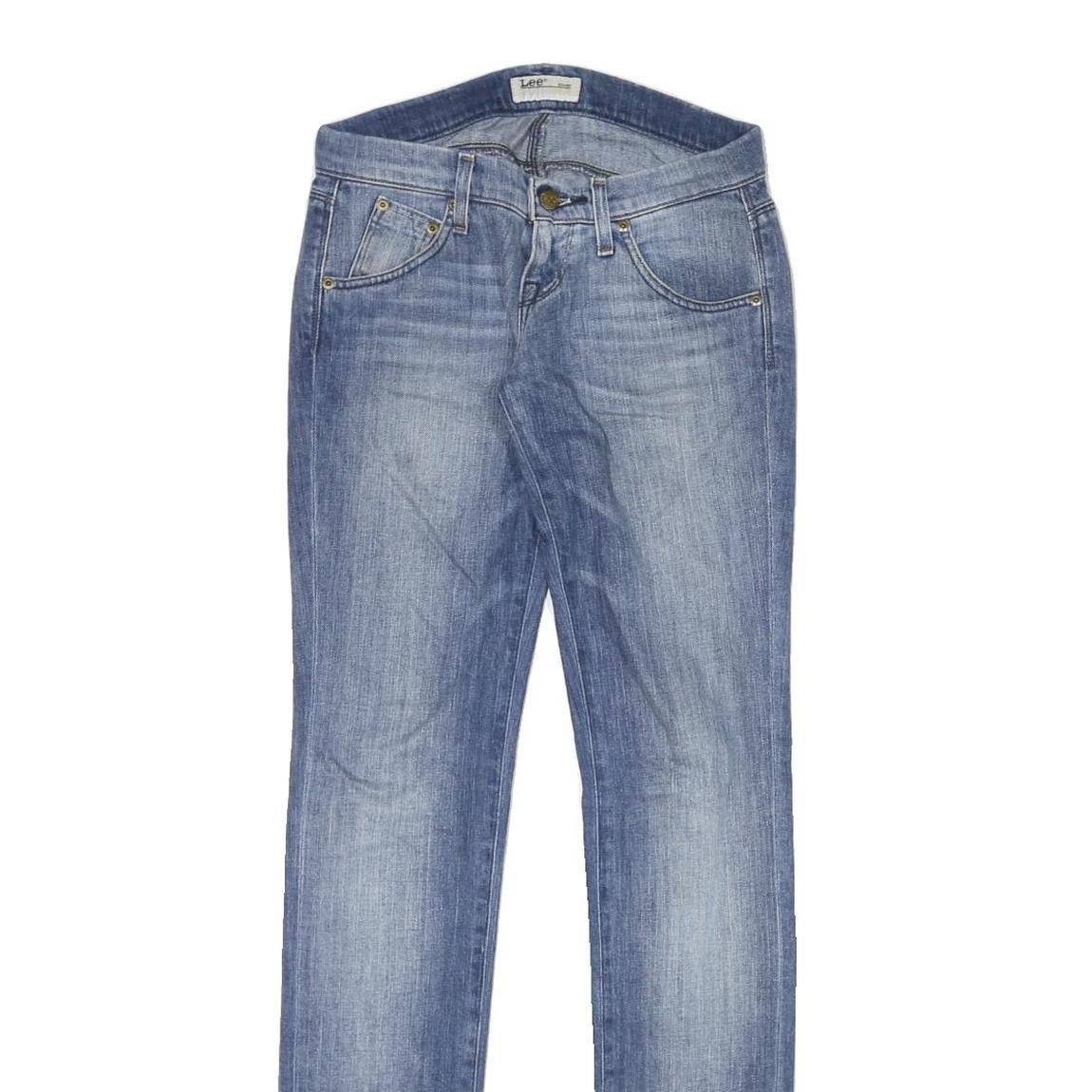 LEE Womens Slim Blue Denim Light Wash Jeans W28 L34 Zip Closure Stylish