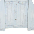 LEVI'S Womens Light Blue Denim Jacket L Cotton Blend Button Closure Classic Fit
