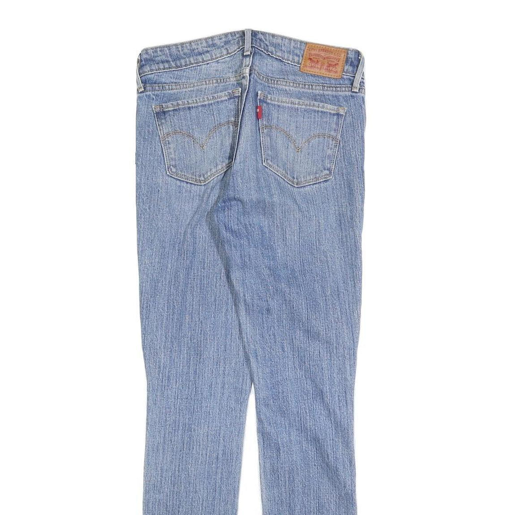 LEVI'S 711 Womens Jeans Blue Slim Skinny Denim Medium W25 L30 Distressed