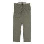 MARLBORO Mens Cotton Khaki Regular Straight Trousers W36 L31 Classic Zip Closure