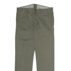 MARLBORO Mens Cotton Khaki Regular Straight Trousers W36 L31 Classic Zip Closure