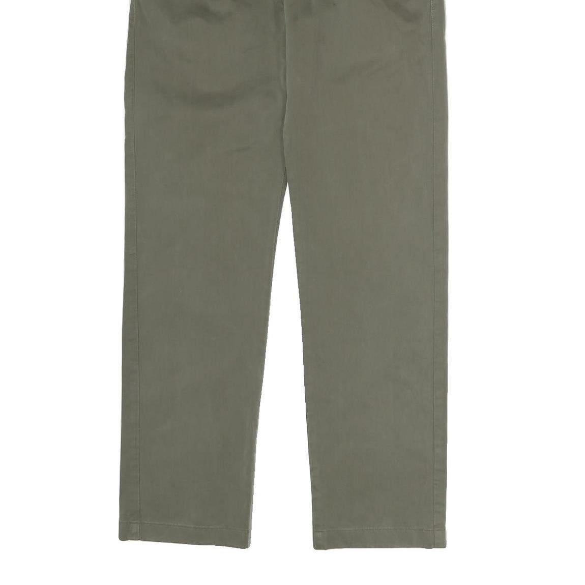 MARLBORO Mens Cotton Khaki Regular Straight Trousers W36 L31 Classic Zip Closure