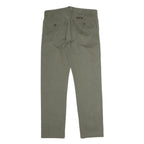 MARLBORO Mens Cotton Khaki Regular Straight Trousers W36 L31 Classic Zip Closure