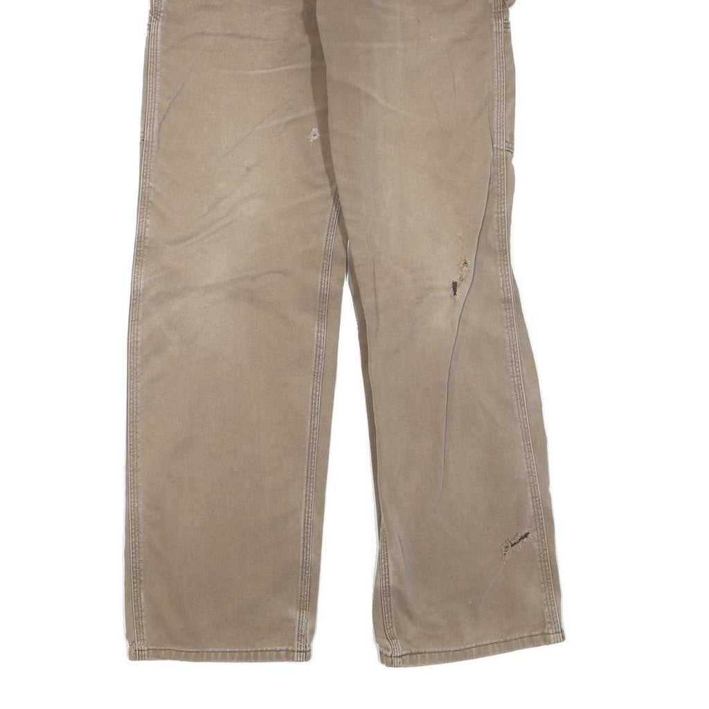 CARHARTT Womens Regular Fit Straight Leg Denim Beige W28 L30 Workwear Zip Cotton