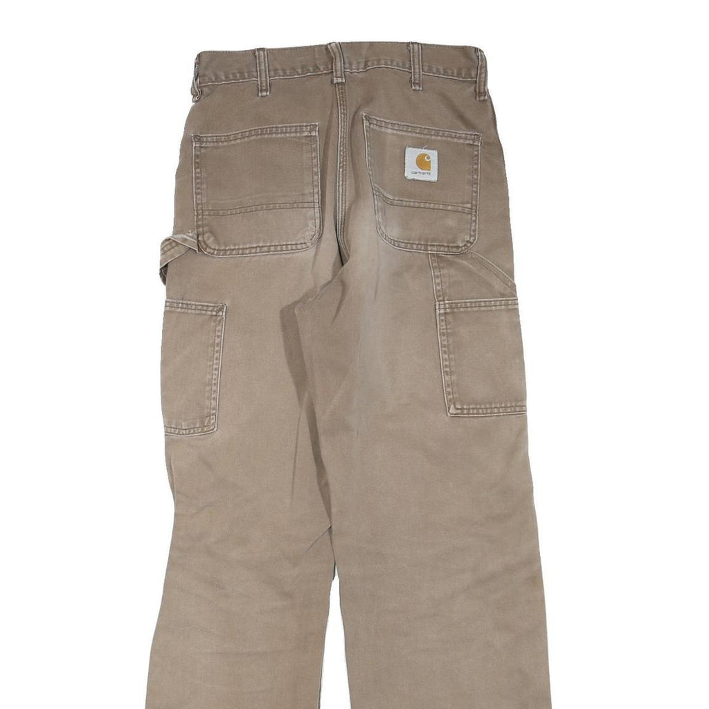 CARHARTT Womens Regular Fit Straight Leg Denim Beige W28 L30 Workwear Zip Cotton