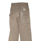 CARHARTT Womens Regular Fit Straight Leg Denim Beige W28 L30 Workwear Zip Cotton