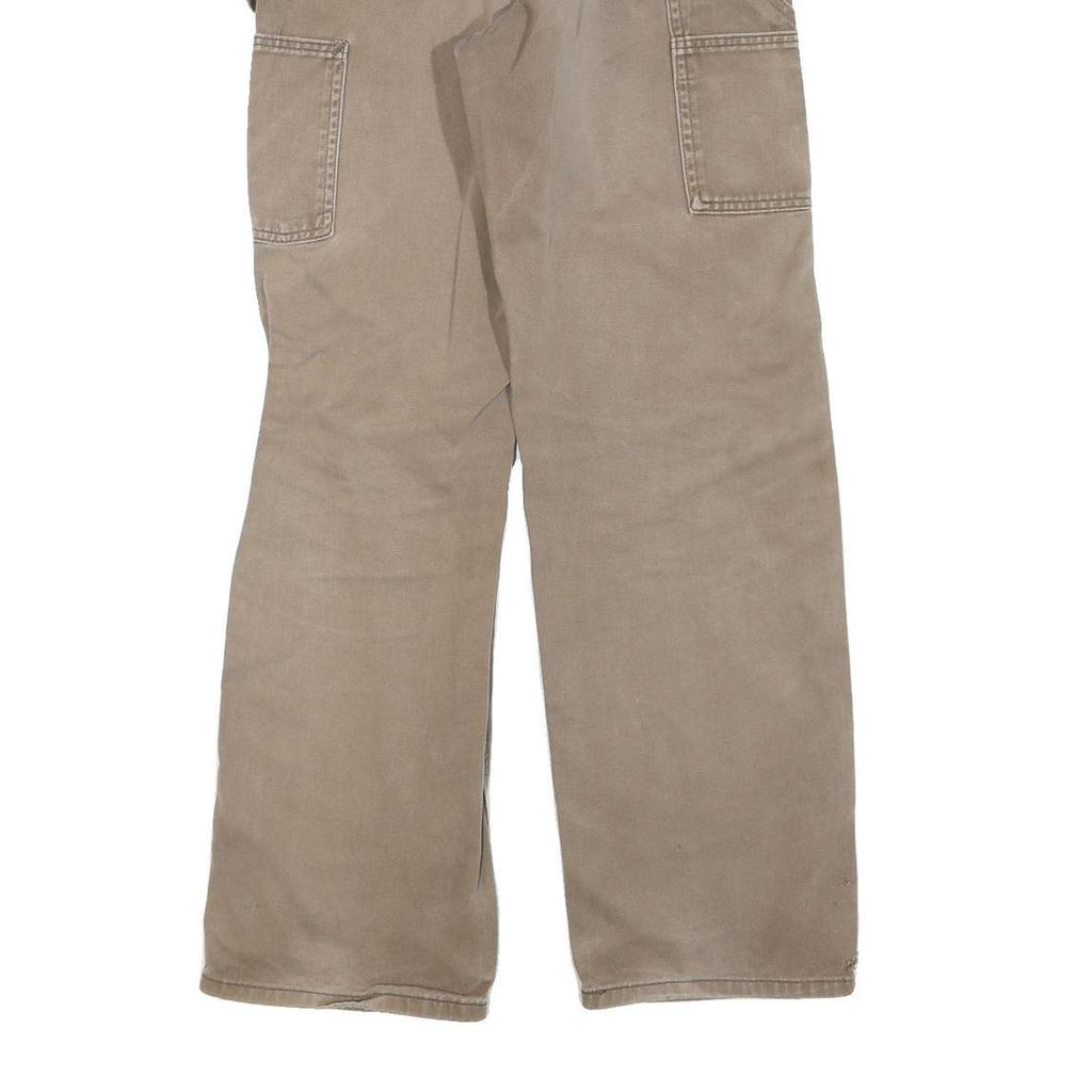 CARHARTT Womens Regular Fit Straight Leg Denim Beige W28 L30 Workwear Zip Cotton