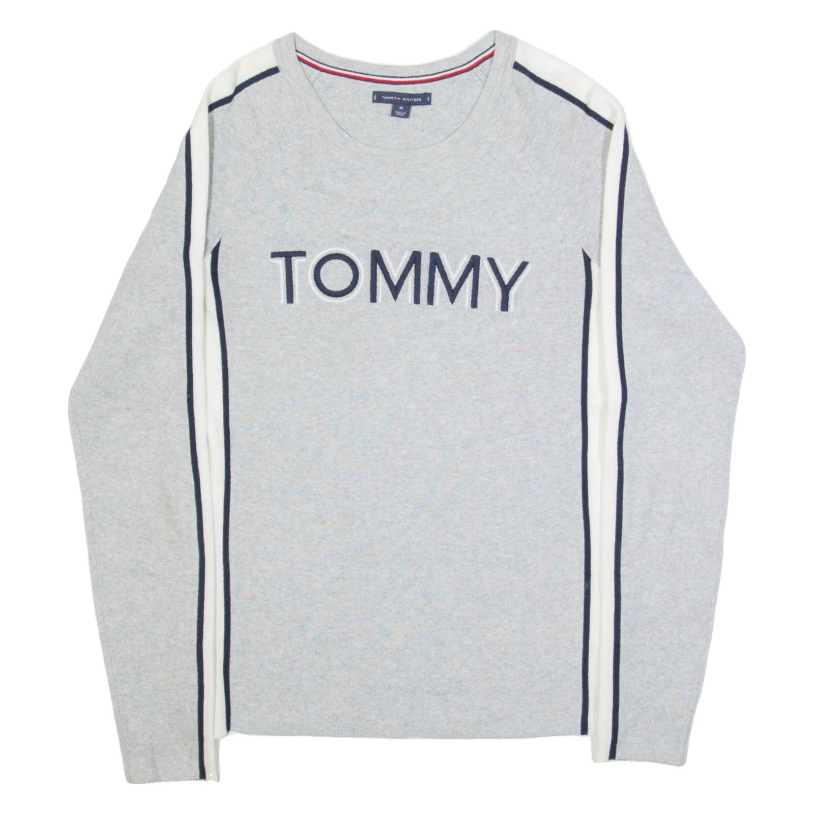 TOMMY HILFIGER Womens Jumper Grey Tight Knit M