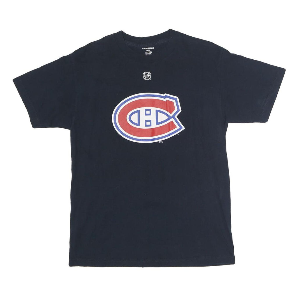 REEBOK Mens Black Montreal Canadiens NHL Graphic T-Shirt M Crew Neck Short