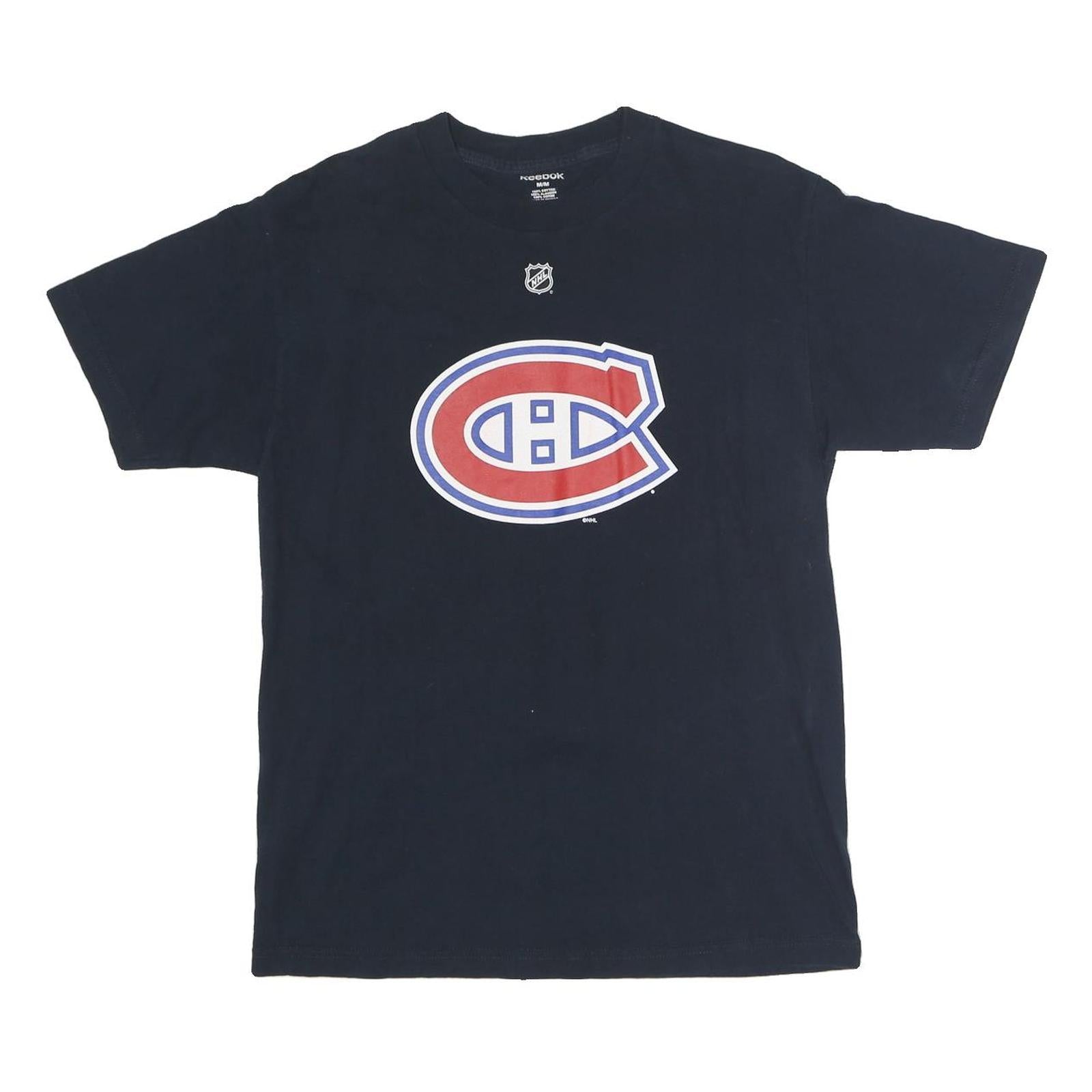 REEBOK Mens Black Montreal Canadiens NHL Graphic T-Shirt M Crew Neck Short