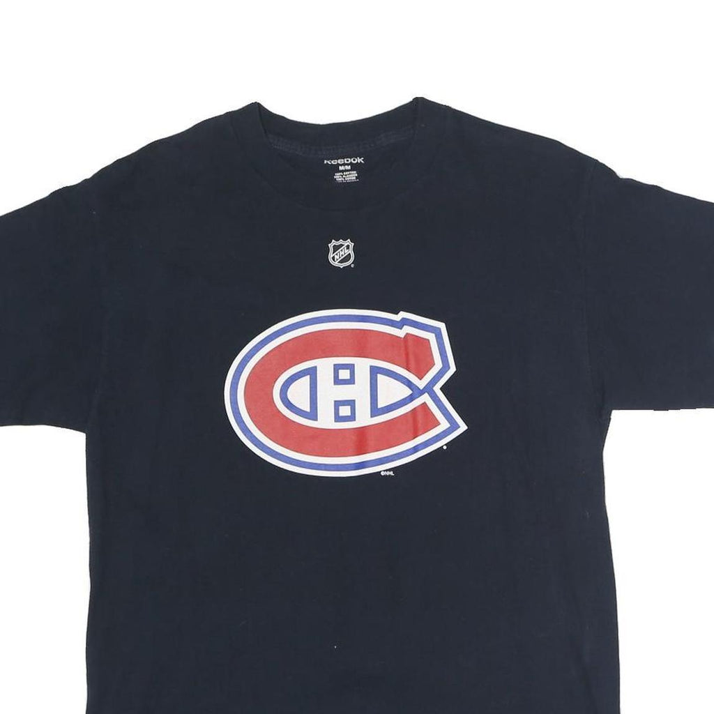 REEBOK Mens Black Montreal Canadiens NHL Graphic T-Shirt M Crew Neck Short
