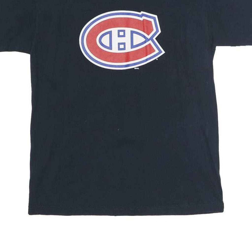 REEBOK Mens Black Montreal Canadiens NHL Graphic T-Shirt M Crew Neck Short