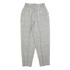 Womens Wool Grey Regular Straight Trousers W24 L26 Checked Pattern Classic Fit
