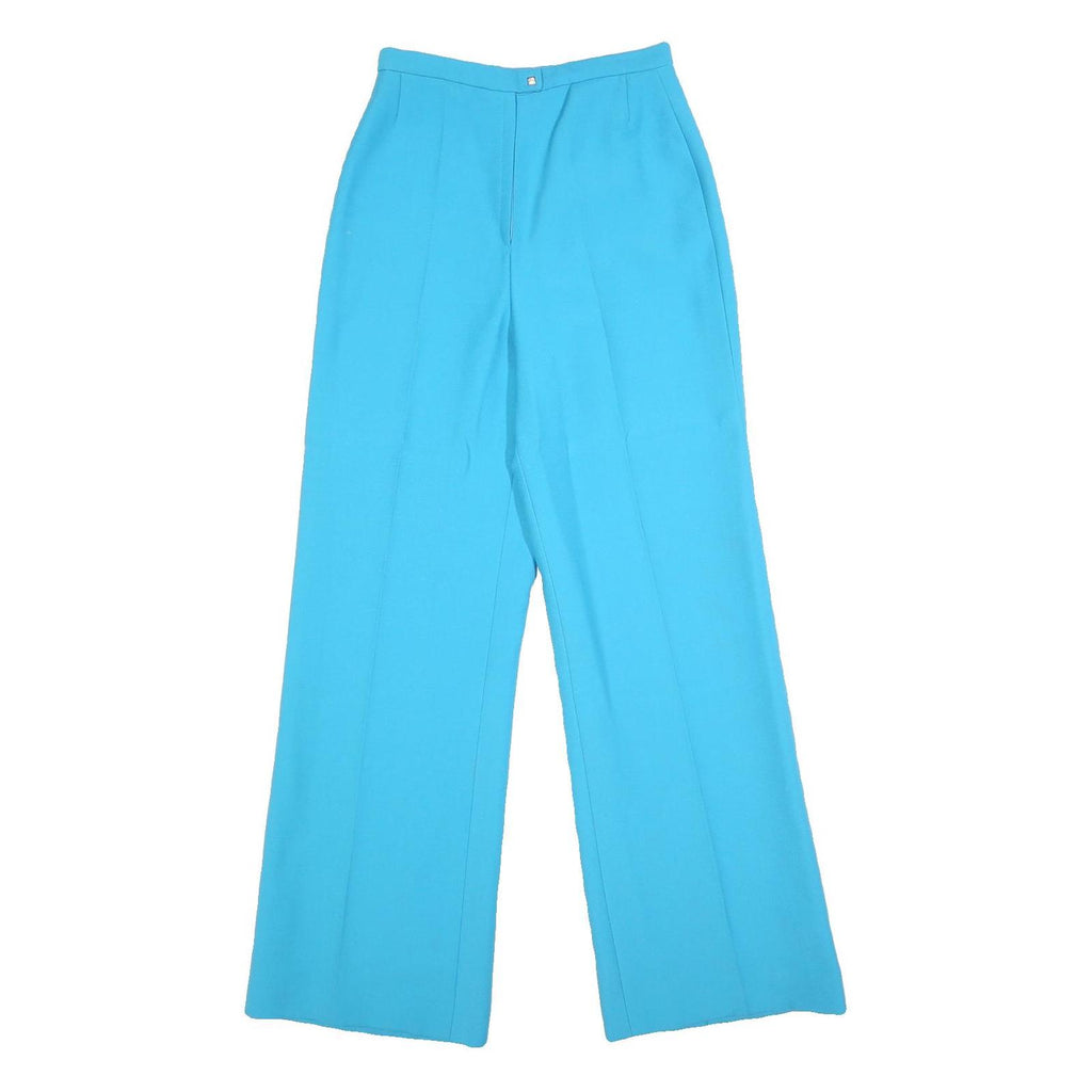 Womens Blue Regular Fit Wide-Leg Trousers W26 L30 Stylish Comfortable Zip