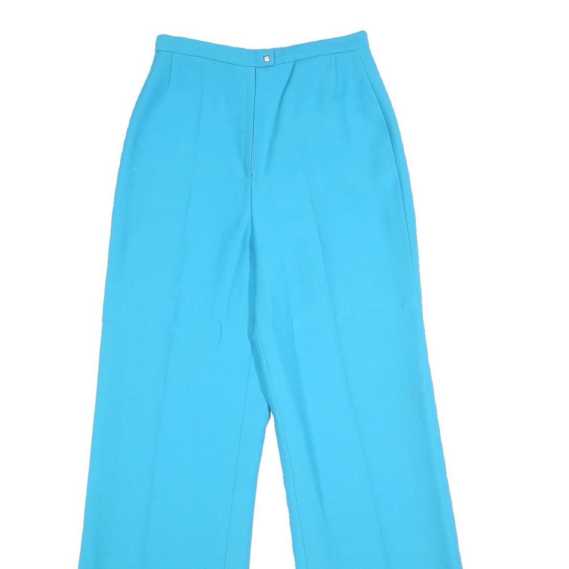 Womens Blue Regular Fit Wide-Leg Trousers W26 L30 Stylish Comfortable Zip