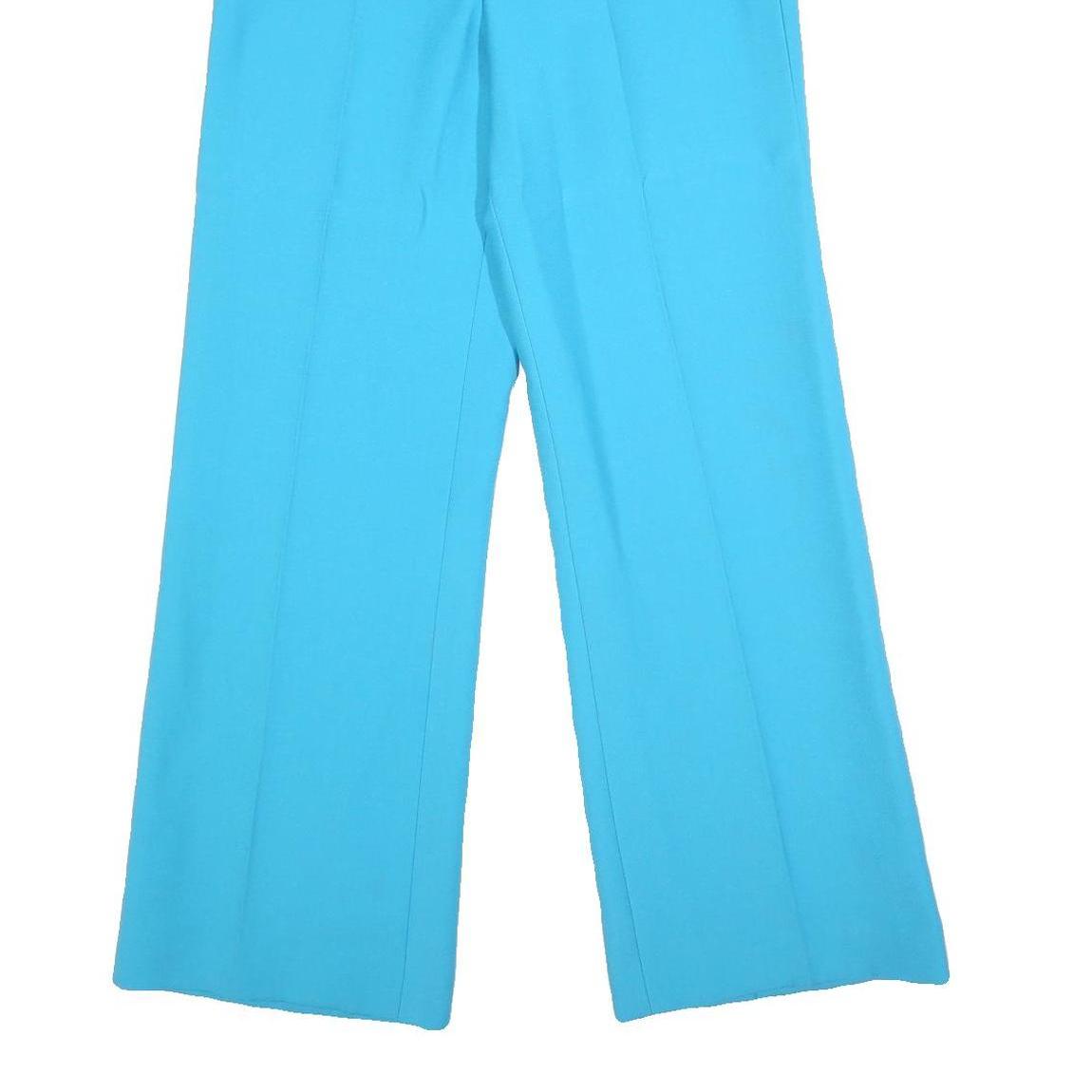 Womens Blue Regular Fit Wide-Leg Trousers W26 L30 Stylish Comfortable Zip